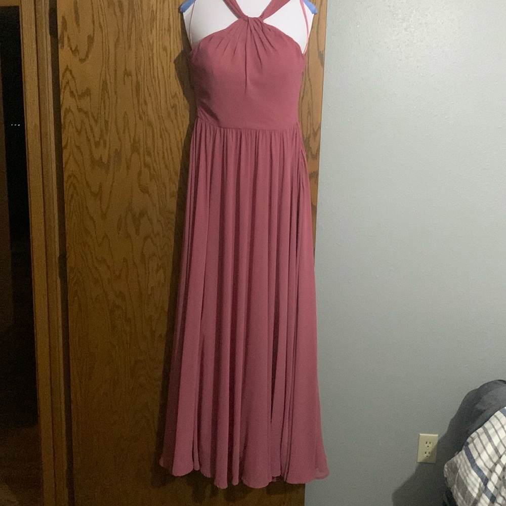 Women’s, Kennedy Blue bridesmaid halter dress, size 4, rosewood color